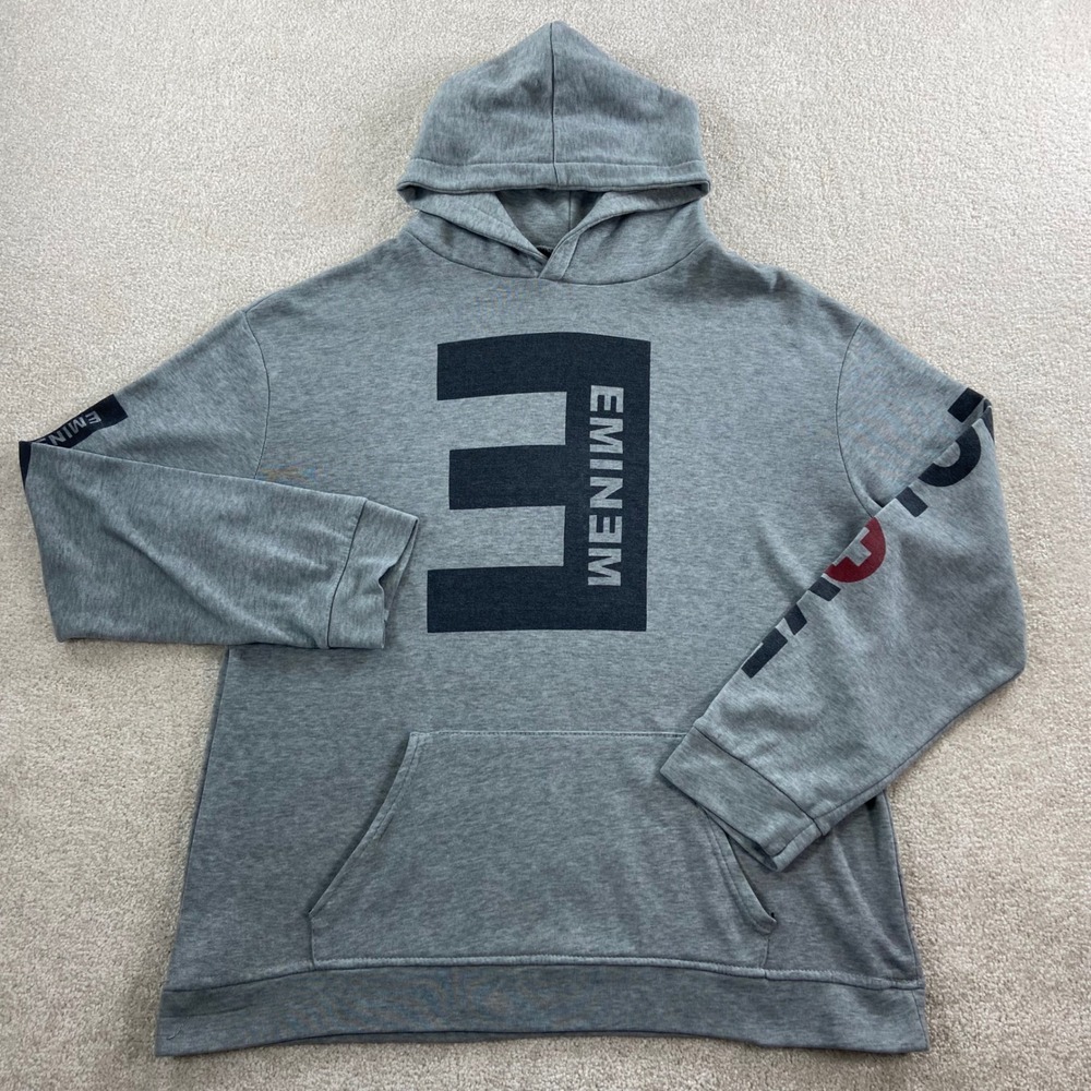 Eminem Hoodie Mens XL Gray No Love Graphic Pullover Sweatshirt Merch